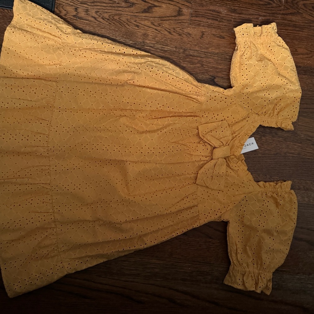 Janie and Jack Mustard Eyelet Dress